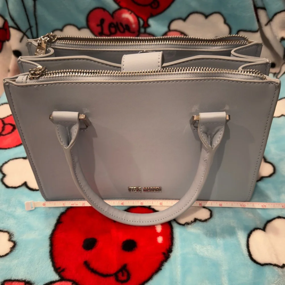 Steve Madden Baby Blue Satchel with Removable Longer Strap